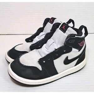 Air Jordan 1 Retro High Pure Platinum Black White Toddler 8C 705324-015 Sneakers